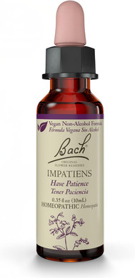 Bach Original Flower Remedies, Impatiens (Non-Alcohol Formula) - Have Patience - Natural Homeopathic Flower Essence For Emotional Balance - Vegan, Gluten Free, Sugar Free - 10Ml Dropper