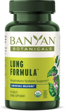Banyan Botanicals Lung Formula  Organic Respiratory Support For Lung Health  Plant-Based Blend With Licorice, Tulsi Leaf, And Other Lung Health Herbs  90 Tablets  Non Gmo Fair For Life Vegan