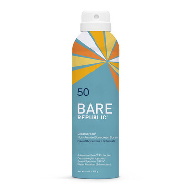 Bare Republic Clearscreen Sunscreen & Sunblock Spray With Vitamin E, Broad Spectrum Spf 50, 6 Fl Oz