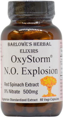 Barlowe'S Herbal Elixirs Oxystorm® N.O. Explosion | Red Spinach Extract 9% | Natural Nitric Oxide Booster | 500Mg Per Capsule | 60 Vegan Capsules | No Oxalates, Stearate-Free, Glass Bottled
