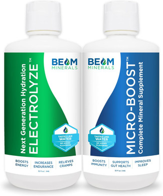 Beam Minerals Electrolyze | Liquid Electrolyte Replenishment | All The Electrolytes, Without All The Salt | 32 Fl Oz
