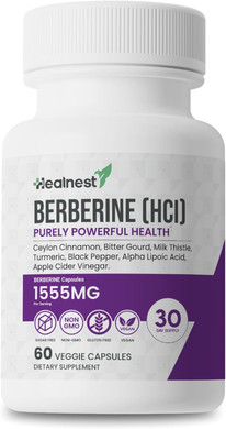 Berberine (Hci) 500Mg - With Ceylon Cinnamon, Turmeric, Milk Thistle, Bitter Gourd, Alpha Lipoic Acid - Non-Gmo, Gluten Free, 60 Vegan Capsules