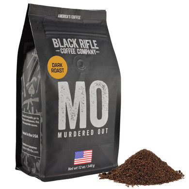 Black Rifle Coffee Company Ground Coffee Dark Roast - Roasted Blend Made From Pure Arabica Beans - Colombian & Brazilian Beans - Veteran Founded & American Made (Murdered Out, 12Oz Bag)