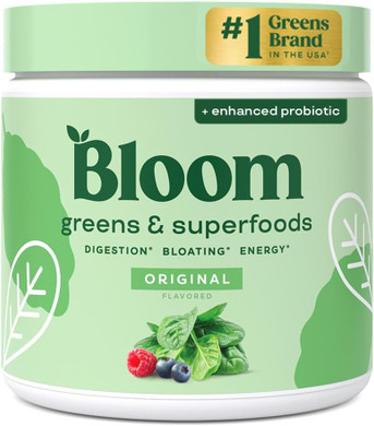 Bloom Nutrition Superfood Greens Powder, Digestive Enzymes With Probiotics And Prebiotics, Gut Health, Bloating Relief For Women, Chlorella, Green Juice Mix With Beet Root Powder, 25 Svg, Pineapple