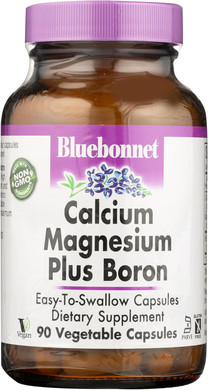 Bluebonnet Calcium Magnesium Plus Boron Vegetarian Capsules, Off White, 90 Count