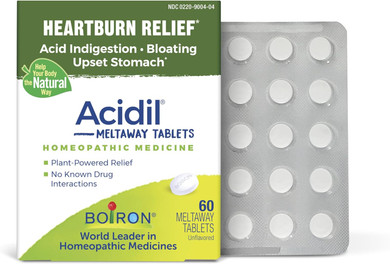 Boiron Acidil Tablets For Relief Of Acid Reflux, Heartburn, Indigestion, And Upset Stomach - 120 Count