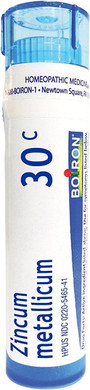 Boiron Zincum Metallicum 30C Homeopathic Medicine For Leg Cramps - 80 Pellets
