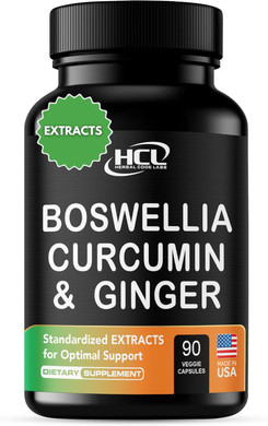 Boswellia Curcumin Ginger Extracts Supplement  Strong 95% Curcuminoids Natural Support Pills For Mobility & Flexibility  Extra Strength Boswelia With Turmeric Curcumin Organic Ginger Supplement