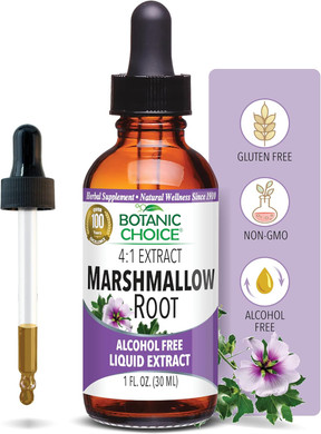 Botanic Choice Marshmallow Root Liquid Extract - Alcohol Free, Gluten Free, Traditional Throat And Respiratory Support 1 Fl. Oz