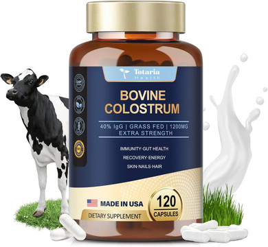 Bovine Colostrum Supplement Capsules For Gut Health, Hair Growth, Beauty And Immune Support - Usa Farm Grass Fed - No Fillers, Gmp Certified Calostro Bovino Para Adultos Organico, 60 Servings