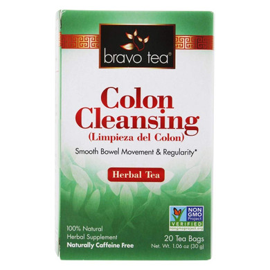 Bravo Tea Colon Cleansing Herbal Tea Caffeine Free, 20 Tea Bags, 2 Count