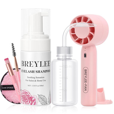 Breylee Eyelash Cleanser, Shampoo Foam & Brushes Eyelid Cleanser For Makeup Remover Paraben & Sulfate Free For Salon And Home Use(60Ml, 2 Fl Oz)