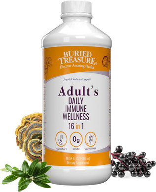 Buried Treasure Adult Daily Immune Wellness - 16 Fl Oz, 16 Serv, Liquid Nutrient Blend For Immune Support With Elderberry, Echinacea, Vitamins & More