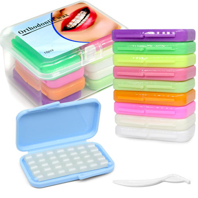 Bvn Braces Wax Dental Wax: 10 Boxes Orthodontic Wax Strips, Braces Wax For Teeth, Ortho Wax For Braces, Tooth Wax, Mouth Wax, Oral Wax For Braces, Relief Wax For Braces Wearer Aligners Patients