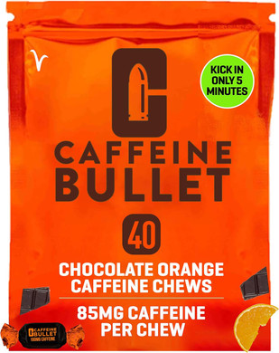 Caffeine Bullet 8 Chocolate Orange Caffeine Candies = 800Mg Caffeine Kick, Faster Than Energy Gels & Cycling Chews For A Mid-Race Endurance Sports And Gaming Caffeinated Energy Boost