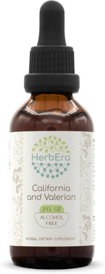 California And Valerian B60 Herbal Extract Tincture, Concentrated Liquid Drops Natural California Poppy Herb And Flower, Valerian (Valeriana Officinalis) Dried Herbs 2 Fl Oz