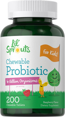 Carlyle Probiotics For Kids Chewable | 200 Count | 6 Billion Cfus | Raspberry Flavor | Non-Gmo & Gluten Free Supplement | By Lil' Sprouts