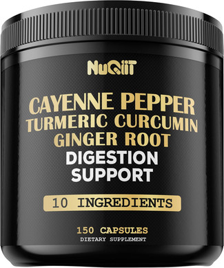 Cayenne Pepper Capsules With Turmeric Curcumin Root, Ginger Root, Berberine Hcl & More - Support Immune System, Digestion, Joint Health & Heart Health - 150 Capsules