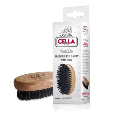 Cella Milano, Beard & Mustache Brush  Handmade In Italy With Boar & Nylon Bristles  Grooming Brush For MenS Facial Hair, Tames & Softens Beard, Anti-Static Wood Handle