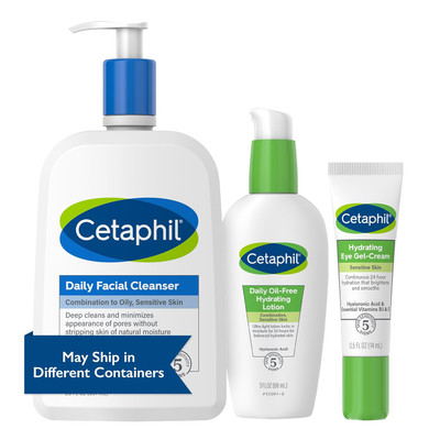 Cetaphil Ultimate Skincare Set, Daily Facial Cleanser (20 Oz), Hydrating Lotion (3 Oz) & Eye Gel-Cream (.5 Oz), Hydration For All Skin Types