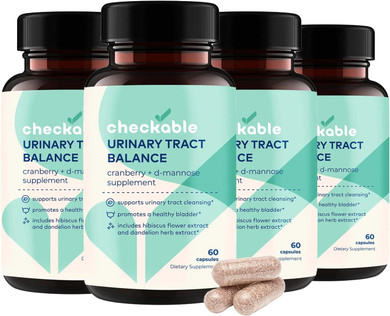 Checkable® Urinary Tract Balance - Bladder Health And Urinary Tract Cleanser Vitamins For Men And Women - 1350Mg With D-Mannose And Cranberry - 240 Capsules