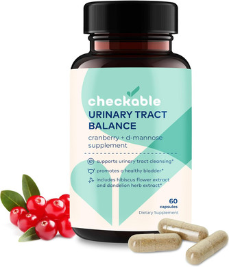 Checkable® Urinary Tract Balance - Bladder Health And Urinary Tract Cleanser Vitamins For Men And Women - 1350Mg With D-Mannose And Cranberry - 60 Capsules