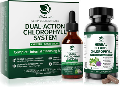 Chlorophyll Herbal Complex Capsules, 90 Vegan Chlorophyll Capsules For Detox, Digestion, Gut & Skin Health, Energy & Immune Support, Long-Term Freshness & Well-Being