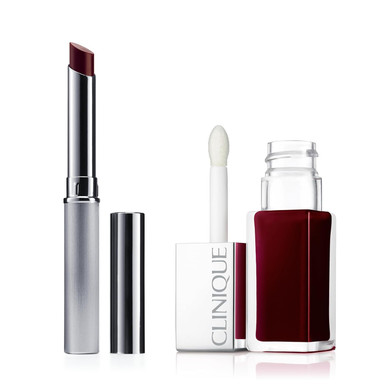 Clinique Almost Lipstick Tinted Lip Balm And Pop Lip + Cheek Tinted Oil In Black Honey Set