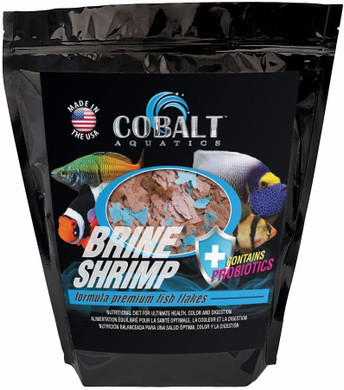 Cobalt Aquatics Probiotic Brine Shrimp With Blue Flakes, 16 Oz - Nutrition Formula For Tropical & Marine Fish - Supports Immune Health & Growth