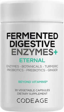 Codeage Fermented Digestive Enzymes Supplement - 14 Digestive Enzymes, Probiotics, Prebiotics, Fermented Botanicals, Plant-Based Multi Pancreatic Enzymes - 1 Capsule A Day - 30 Capsules
