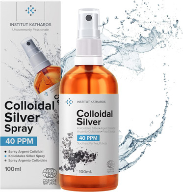 Colloidal Silver Liquid 3.4 Fl Oz Spray  Bioactive Hydrosol Silver Water  Natural Nano Sol Supplement Solution  Ionic Minerals 40 Ppm  Organic Structured Colloidal Spray