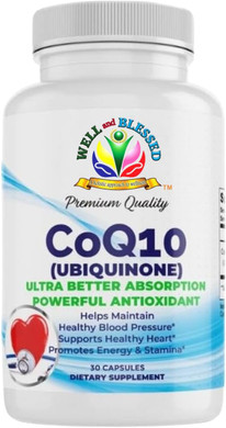 Coq10 (Ubiquinone) - 30 Capsules - Ultra Better Absorption Formula - Promote Energy And Stamina - Vegan And Vegetarian Friendly - Free From Artificial Additives