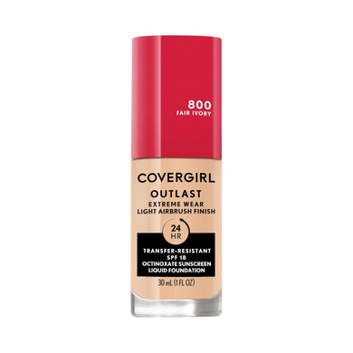 Covergirl Outlast Extreme Wear 3-In-1 Full Coverage Liquid Foundation, Spf 18 Sunscreen, Ivory, 1 Fl. Oz