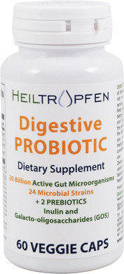 Digestive Probiotic + Prebiotic | 24 Strains | 20 Billion Cfu | 60 Capsules | Active Gut | Inulin And Gos | Dietary Supplement