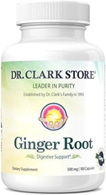 Dr. Clark Ginger Root Supplement - Digestive Support - 500 Mg 100 Gelatin Capsules
