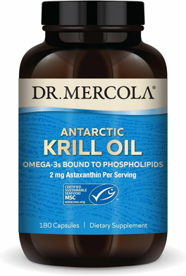 Dr. Mercola Antarctic Krill Oil - 1,000 Mg - Omega-3 Supplement With Epa & Dha - Supports Brain, Heart, Joint & Immune Health - Gmo-Free, Gluten-Free & Soy-Free - 180 Capsules (90 Servings)