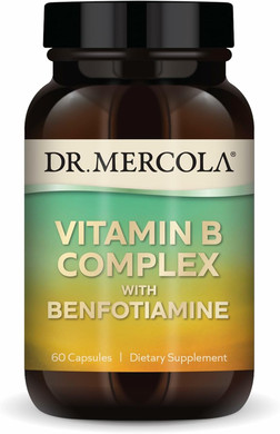 Dr. Mercola Vitamin B Complex With Benfotiamine - Supports Cellular, Brain & Immune Health - Non-Gmo, Gluten-Free & Soy-Free - 60 Capsules (30 Servings)