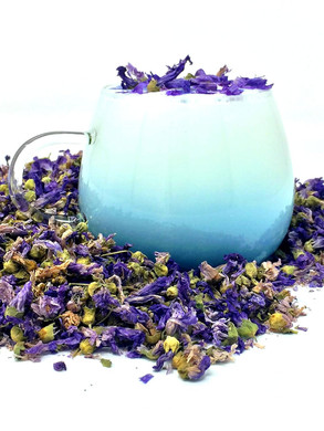Dried Blue Mallow Flowers - 100% Natual Malva Sylvestris, Net Weight: 0.5Oz / 15G - Color-Changing Blue Herbal Tea