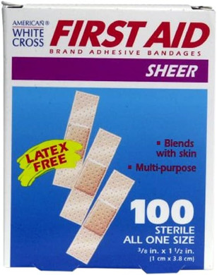Dukal Sheer Adhesive Bandages 3/8" X 1-1/2" (Box Of 100)