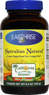 Earthrise Spirulina Natural 6.4Oz Powder, Natural Premium Spirulina From California- Vegan, Gluten Free, Keto Friendly, Non -Gmo Super Food High In Vitamins & Minerals