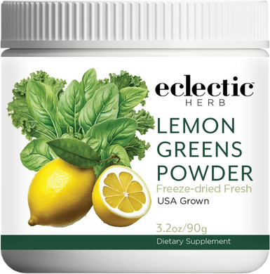 Eclectic Herb - Lemon Greens Powder Supplement | Immune + Detox Support | Nutritional Support, Vitamins + Minerals | Superfood Powder + Daily Greens Drink Mix | Non-Gmo, Vegan (3.2 Oz | 90 G)