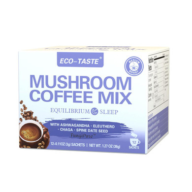 Eco-Taste Mushroom Coffee Mix, Designed For Balance With Ashwagandha, Eleuthero, Chaga, Spine Date Seed  12 Sachets