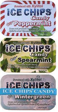 Ice Chips Xylitol Candy 6 Tins (Minty Pack); Low Carb, Gluten Free - Includes Band As Shown