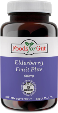 Elderberry Fruit Plus | 600 Mg Per Serving 120 Capsules | Vegetarian Capsules | Free Of Top Allergens | Immune Support & Antioxidants | Skin & Digestive Health