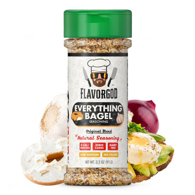 Everything Bagel Seasoning Mix By Flavor God - Premium All Natural & Healthy Spice Blend For Bagels, Chicken, Eggs, Vegetables & Salad- Kosher, Gluten-Free & No Msg - Great Flavor Spices And Seasoning Gift