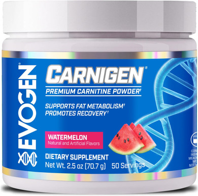 Evogen Carnigen - Premium Carnitine Powder | Supports Fat Metabolism & Promotes Recovery | Stimulant-Free L Carnitine Supplement Matrix With Acetyl L-Carnitine | Grape | 50 Servings