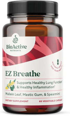 Ez Breathe - 60 Capsules - Muellein Leaf, Bromelain, And Spearmint Supplement - Supports Overall Health