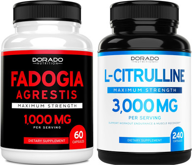 Fadogia Agrestis Extract (60 Count) Maximum Strength - Athletic Performance & Muscle Mass Support And L Citrulline (240 Count) L Arginine & Nitric Oxide For Performance For Workouts - Vegan & Usa Made