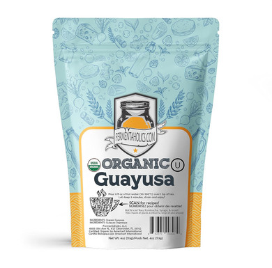 Fermentaholics Usda Certified Organic Loose-Leaf Guayusa - Perfect For Homebrewing Kombucha, Hot Tea, And Iced Tea - Ou Kosher Certified - Premium Taste, Aroma, And Flavor