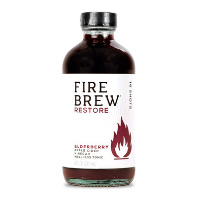 Fire Brew Restore  Elderberry Apple Cider Vinegar Wellness Tonic | 16 Concentrated Shots Of Healthiest Organic Ingredients Rich In Antioxidants & Vitamins To Strengthen Immune System  8Oz